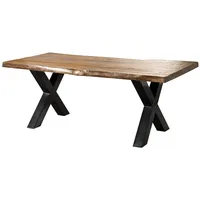 MASSIVMOEBEL24.DE Baumtisch Mango 240x100x77 natur lackiert / X-Beine anthrazit