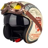 Jet helme mit innerer Sonnenblende Retro Motorradhelm Chopper Scooter 3/4 Jet helme Casco Moto DOT