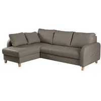 Ecksofa Compact Leder Grau Dunkelgrau