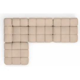 kaiser möbel Ecksofa Modulare L-Form, Veloursstoff Salvador, Beige, Links, Selia - Beige