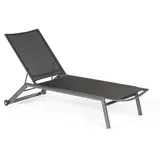 Liege Gartenliege Sonnenliege Sonoa Alu anthrazit/Textilgewebe schwarz