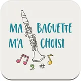 Untersetzer aus Kork – Meine Klarinette m'a choi Musiker Instrument – 1 Einheit (95 x 95 mm)