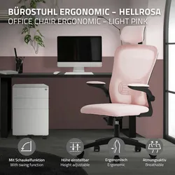 Bürostuhl Chefsessel Ergonomisch Drehstuhl Rosa Schreibtischstuhl Computerstuhl