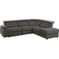Ecksofa HOME AFFAIRE "Sentrano, L-Form", braun, B:273cm H:82cm T:217cm, NaturLEDER/Kunstleder (Das Leder hat eine Dicke von 0, 9-1, 0 mm), Kunstleder, Webstoff (95% Polyester, 5% Nylon), Struktur fein (95% Polyester, 5% Nylon), Sofas, 273 cm, man. o. elektr. Relaxfunktion und USB/Kopfverstellung