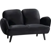 ATLANTIC home collection 2-Sitzer Ben, mit Wellenunterfederung, Massivholzfüße, frei im Raum stellbar schwarz