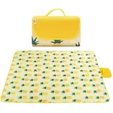 DOTBUY-SHOP Picknickdecke Wasserdicht, Campingdecke Stranddecke Obst Pflanze Maschinenwaschbar Faltbar Isoliert Picknickmatte, für Outdoor Strand, Campen und Ausflüge (145x180cm,Ananas)