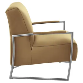 K+W Komfort & Wohnen Cocktailsessel 62 x 77 x 83 cm Gelb mit bezogenen Armlehnen