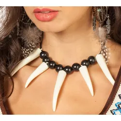 Steinzeit Perlen Knochen Kette für Damen - OS
