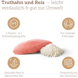 MERA Pure Sensitive Puppy Truthahn & Reis (4kg), leicht verdauliches Welpenfutter, glutenfreies Trockenfutter ohne Weizen