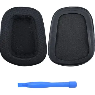 MMobiel Ersatz Ohrpolster für Logitech G35, G230, G431, G533, – Mesh Gewebe Pads Schwarz – Schwarz
