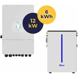 SET Deye Hybrid-Wechselrichter 12kW SUN-12K-SG04LP3-EU + 1x Deye RW-M6.1-B I 6,14 kWh Batteriespeicher