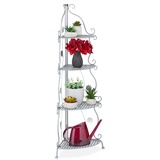 Eckregal Retro Blumenregal Pflanzenregal Metalleckregal Blumenetagere Standregal