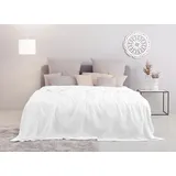 MY HOME Tagesdecke MY HOME "Mira", weiß, B:250cm L:280cm, Baumwolle, Tagesdecken, leichte Tagesdecke aus 100% Baumwolle, uni Überwurf, ohne Füllung