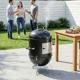3-in-1-smoker Mit 3 Grillrosten, Integriertem Thermometer, Einstellbarer Belüftung, 62,5 X 47,5 X 91 Cm, Schwarz