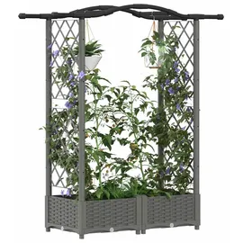 vidaXL Hochbeet mit Rankgitter und Dach 124 x 40 x 125 cm Hellgrau