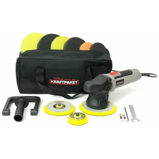 Dino KRAFTPAKET 9mm-650W XXL-Set Exzenter Poliermaschine Auto + Stützteller Pads