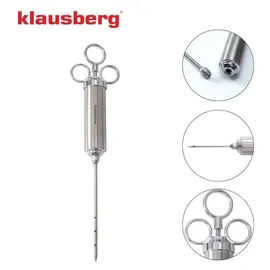 Klausberg Bratenspritze Stahlspritze Fleisch Marinieren Pökeln Spritze 60ml KLAUSBERG KB-7842