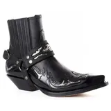 SFSSWSRYDF Cowboy-Stiefel mit Kubanischer Absatz Herren Westernstiefel Metallspitzen Biker Rock Biker Boots,Schwarz,43 EU - 43 EU