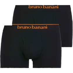Boxershorts BRUNO BANANI "Short 2Pack Quick Access", Herren, Gr. XL, schwarz, Obermaterial: 93% Baumwolle, 7% Elasthan, kontrastfarbene Details, körpernah, Unterhosen, Kontrastfarbene Details