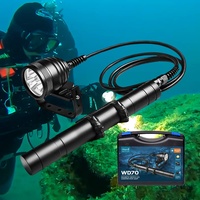 Odepro WD70 3000 Lumen Primärkanister Tauchlicht Technische Tauchlampe mit 3 26650 Batterien, für 150 m Unterwasser Nacht Höhlenerkundung