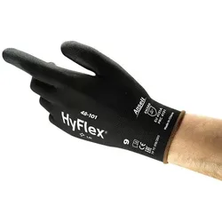 Ansell HyFlex Mechanical Protection Mehrweg Arbeitshandschuhe PU (Polyurethan) Größe 7 Schwarz 12 Paar