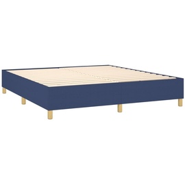 vidaXL Boxspringbett mit Matratze Blau 160x200 cm Stoff