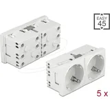 DeLock Schuko-Steckdose 2-fach Weiß 5 St.