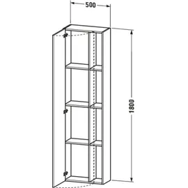 Duravit DuraStyle 1248 Hochschrank 50 x 24 x 180 cm Weiß Hochglanz Holz, Spanplatte