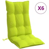 vidaXL Hochlehner Auflage 6 St. 40 x 40 x 5 cm grün