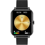 Garett GRC Classic BT 39 mm Edelstahlgehäuse Schwarz Sportarmband Schwarz S