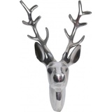 Casa Padrino Designer Geweih Deko Wand Hirsch Figur aus poliertem Aluminium - Wandfigur - Geweih - Wandgeweih