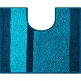 Wc-Vorleger Room, Türkis, Textil, Streifen, rechteckig, 49x60 cm, Made in Europe, Oeko-Tex® Standard 100, für Fußbodenheizung geeignet, rutschfest, Badtextilien, Wc Vorleger