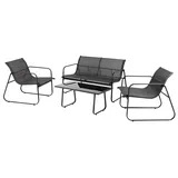 Koopmann International Gartenmöbelset 7-tlg. Schwarz