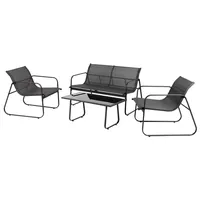 Koopmann International Gartenmöbelset 7-tlg. Schwarz