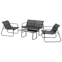 Koopmann International Gartenmöbelset 7-tlg. Schwarz