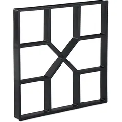 Relaxdays Pflasterform, 2er Set, Pflaster & Gehwege, Schalungsform, Garten, Beton Gießform, HBT: 4x40,5x40,5 cm, schwarz