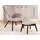 S-Style Lounge-Sessel Cordstoff 71 x 96 x 86 cm Rosa mit Hocker