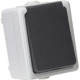 ETT TAFF Feuchtraum Starter Set Wechselschalter Steckdose Aufputz IP44 grau