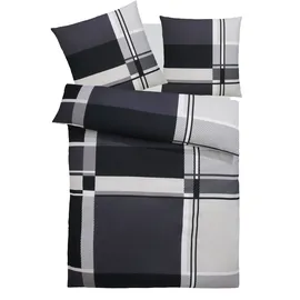 MY HOME Bettwäsche MY HOME "NINA, in verschiedenen Qualitäten", grau, B/L: 135cm x 200cm, 1 Stk., 1 Stk., Microfaser, B/L: 80cm x 80cm, 2 Stk., Microfaser, Obermaterial: 100% Polyester, Bettwäsche, Bettwäsche, in den Größen: 135x200 oder 155x220 cm