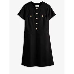 bonprix Kurzes Kleid mit leicht ausgestelltem Rockteil, schwarz, 44