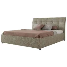 mks möbel Polsterbett mit Bettkasten ¦ grau ¦ Maße (cm): B: 208 H: 101