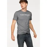 Tom Tailor Rundhalsshirt mit Logoprint Gr. XL, grau meliert, , 711564-XL