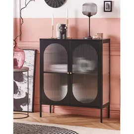 Beliani Vitrine Sarre 90 x 35 x 111 cm Schwarz/Gold