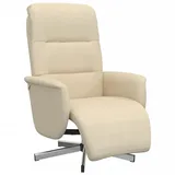vidaXL Relaxsessel mit Fußhocker Polyester 55,5 x 105 x 87 cm Creme drehbar
