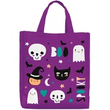 Folat 23854 23854-Happy Leckerli Taschen Lila,Tragetaschen Party Geschenktüten Wiederverwendbar mit Griffen für Halloween Süßes oder Saures Gastgeschenke für Kinder, Partytüte, Mehrfarbig