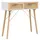 vidaXL Konsolentisch 80x30x75 cm Weiß Massivholz Kiefer Natur-Rattan