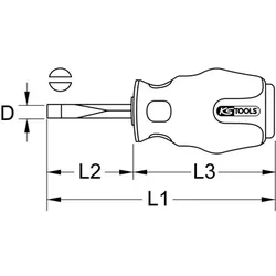 ERGOTORQUEmax Schlitz-Schraubendreher, 6mm, kurze Form