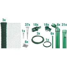 GAH Alberts Maschendrahtzaun Komplettset 75 m x 80 cm Grün