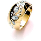 Buckley London Ring vergoldet mit Kristallen