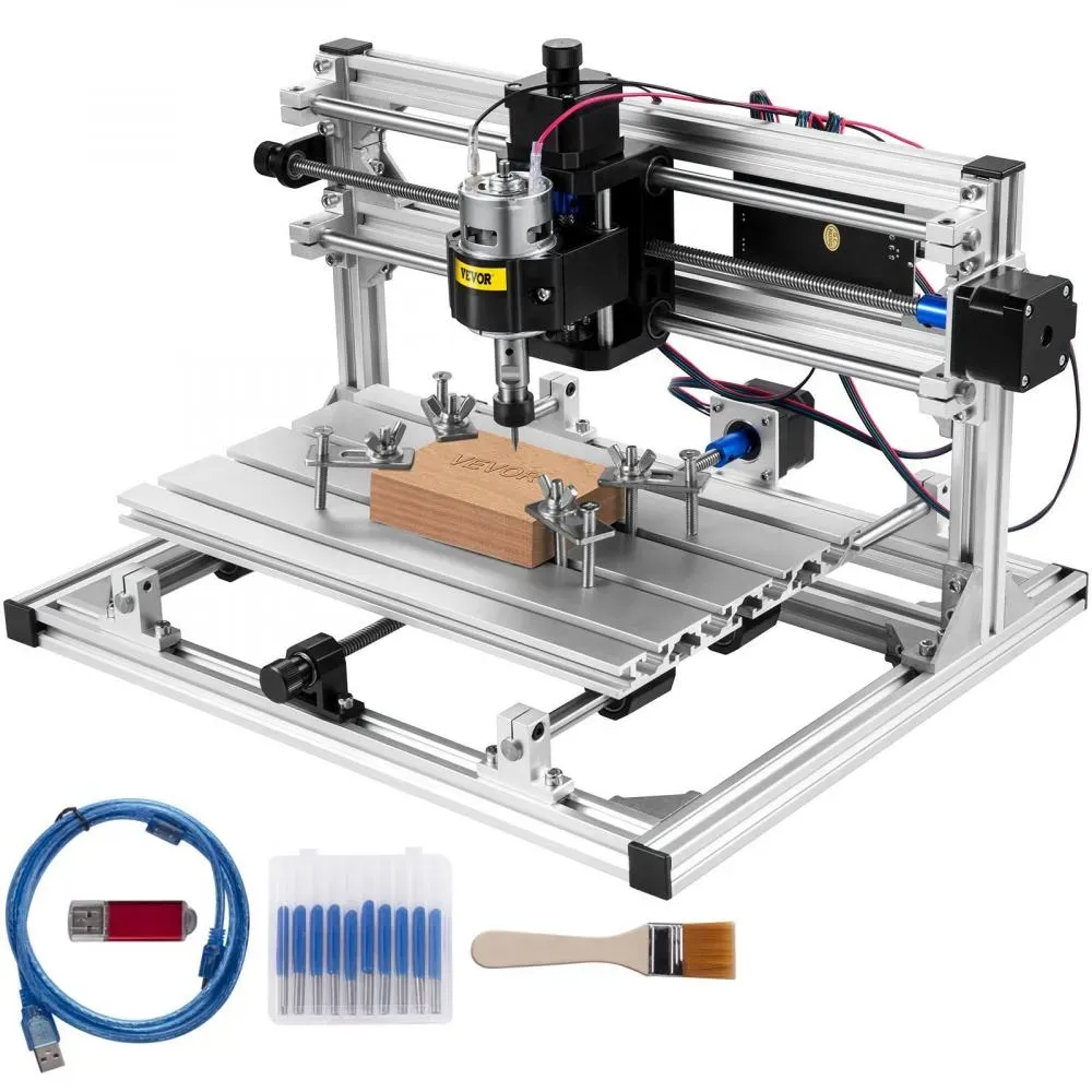 Desktop CNC Maschine 3 Achsen 400x300x240 - CNC Maschine + 500mW Laser